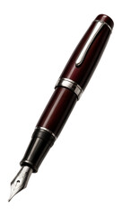 Fountain pen with piston filler and burgundy barrel