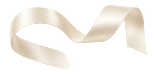 Ivory satin ribbon with pearlescent sheen