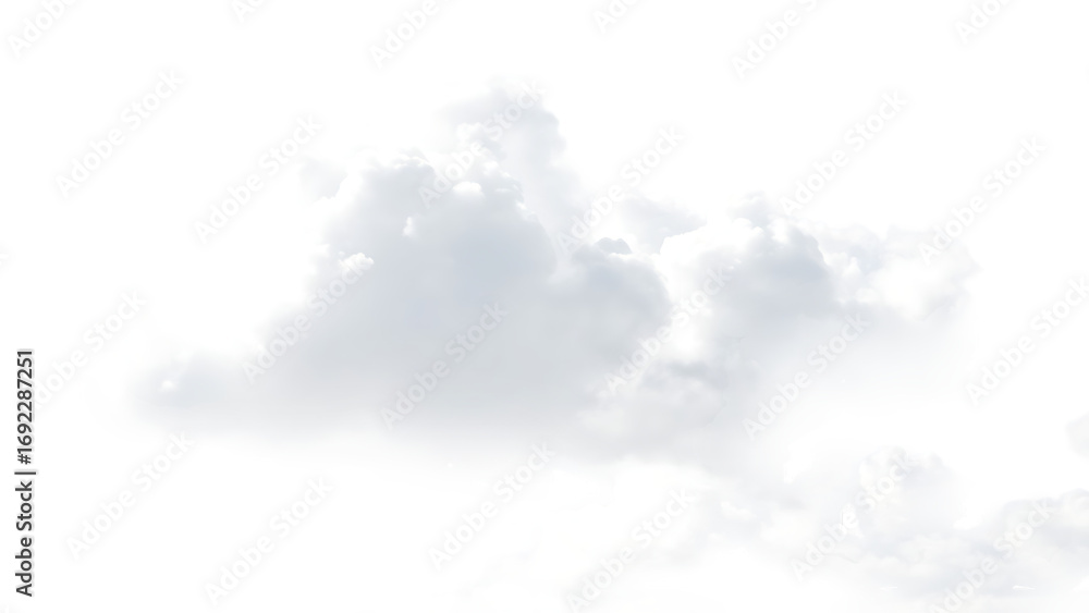 Poster realistic white cloud sky element isolated on transparent background fluffy clouds in cutout isolate