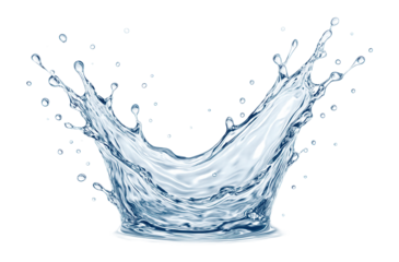 Splash of water with a clear, glossy surface