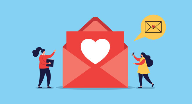 Sending love messages through digital communication a modern way to express affection and care