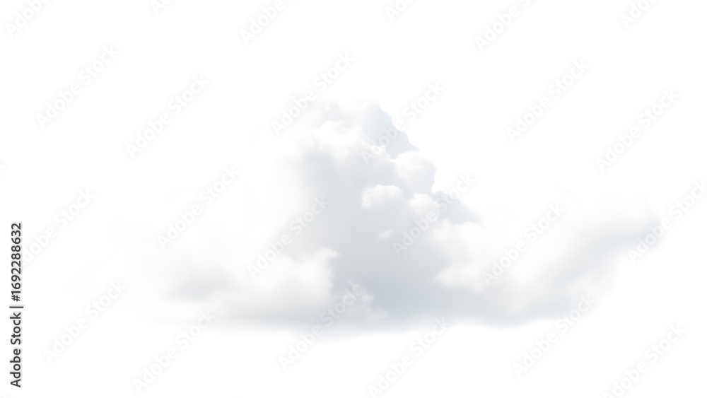 Poster realistic white cloud sky element isolated on transparent background fluffy clouds in cutout isolate