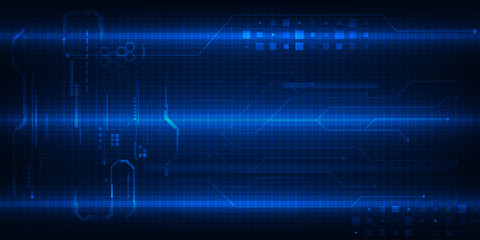 Abstract digital technology background with hi tech digital grid and circuit patterns.Futuristic technology concepts.Vecotor illustrations.