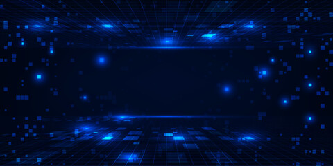 Abstract digital technology background with digital empty space and glowing points around.Futuristic technology concepts.Vector illustrations.