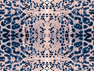 Seamless Illustration. Aqua Wild Animal Skin. Old