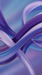 Intertwining Abstract Purple and Blue Wavy Ribbons