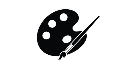 Illustration of a black and white artists palette