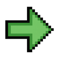 Obraz premium PNG Pixelated green arrow illustration.