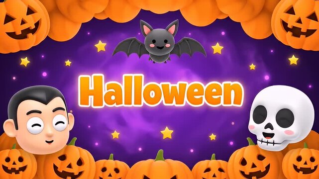 Halloween cartoon graphic background