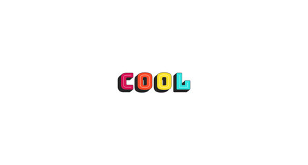 Cool colorful bold popular internet slang word. Casual expression of approval, positive reaction. Teen communication. Chunky 3D letters with shadow effect. Fun typography. Bungee Shade font used