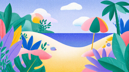Obraz premium Colorful tropical beach