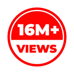 16 Million views png, viral milestone tracker, digital growth counter, trending popularity reach, audience stats