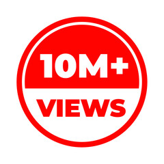 10 Million views png, milestone counter design, audience growth stats, social trend reach, digital popularity showcase