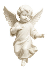 Porcelain statuette of a cherubic angel