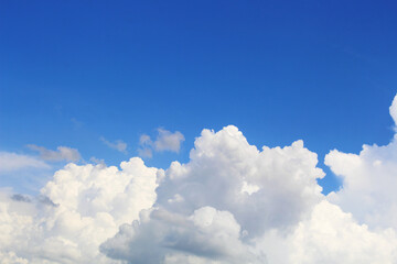 Bright blue sky and cloudy for graphic design or wallpaper.