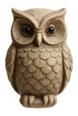 Naklejka premium Stone statuette of a wise owl