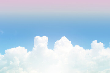 Sky and clouds in pastel tones.
