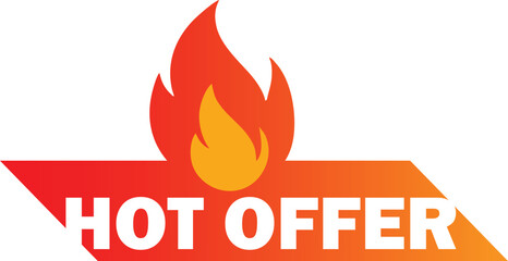 Hot Offer Sticker – Marketing Sale Banner Icon Label Symbol