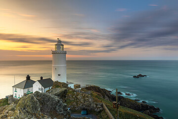 Der Leuchtturm Start Point in der Grafschaft Devon am Ärmelkanal an der Südküste von England bei...