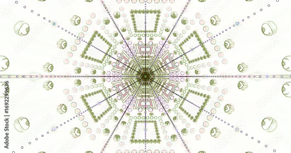 Poster dynamic patterns and shapes draw viewers into a captivating tunnel experience. this visual loop feat