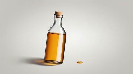Glass Bottle with Liquid and Cork Stopper