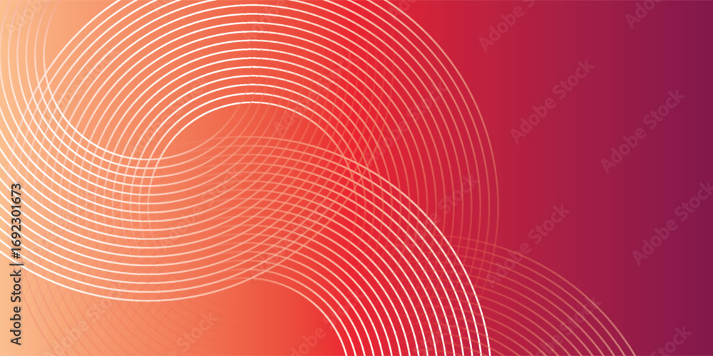 Poster abstract modern gradient horizontal template background. trendy bright circle lines creative design.