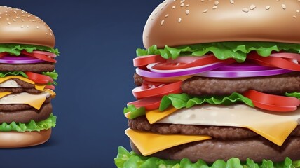 Gourmet Burger with Fresh Ingredients