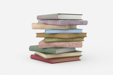 Fototapeta premium Stack of Assorted Hardcover Books pile reading