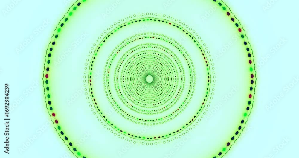 Poster vibrant green tunnel design showcases a mesmerizing loop of circular patterns that flow seamlessly. 