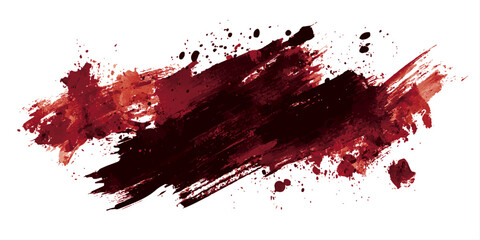 ink brushstroke on white background with visible splashes for watercolor style effect. grunge isolated on white background,	