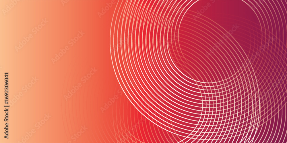 Poster abstract modern gradient horizontal template background. trendy bright circle lines creative design.
