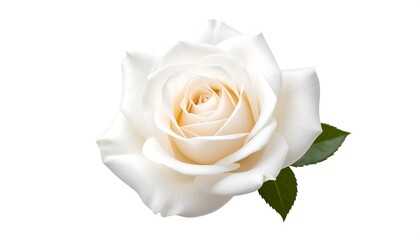 Close-up of a single cream-white rose