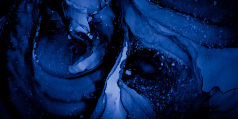 Abstract Background Wawe. Blue Alcohol Ink Color. Aqua Abstracti