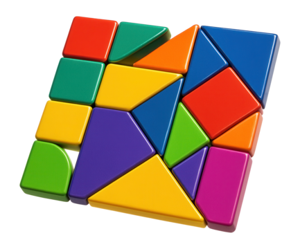 Magnetic puzzle with colorful tiles