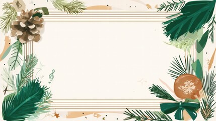 Christmas frame for holiday concert announcement with carols lights tree snow magic.