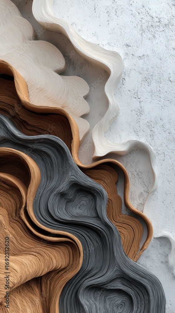 Aufkleber abstract layered textures in neutral tones, resembling geological formations with intricate patterns