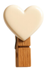 Heart-shaped photo clip with wooden peg