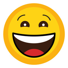 Fototapeta premium Grinning face Emoji vector art on white background