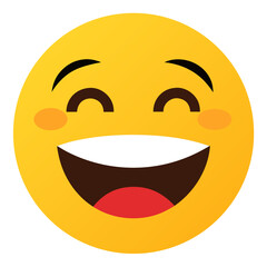 Obraz premium Grinning Squinting face Emoji vector art on white background