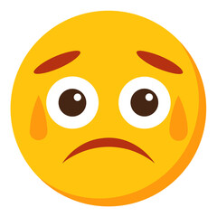 Sad face Emoji vector art on white background