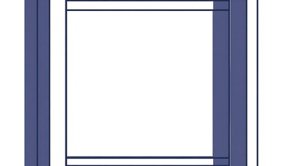 Cubist frame icon, asymmetrical lines and edges, central space blank