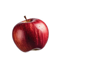 Red fresh apple on transparent background