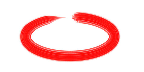 hand drawing Red oval shape made For marking text, isolated on transparent background