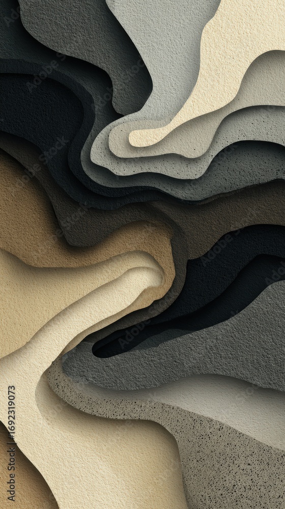 Aufkleber abstract layered patterns in earthy tones create a textured, organic appearance reminiscent of geolo