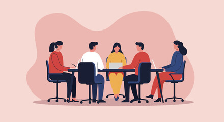 Diverse team collaborating in a modern office meeting, discussing strategies and ideas. Represents teamwork, professional development, and business productivity.