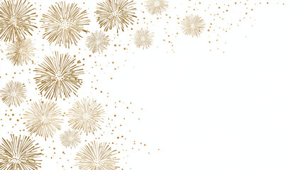 Golden firework texture, thin stroke lines. Isolated png illustration, transparent background. Design for overlay, montage, texture. Independent day, new year, birthday