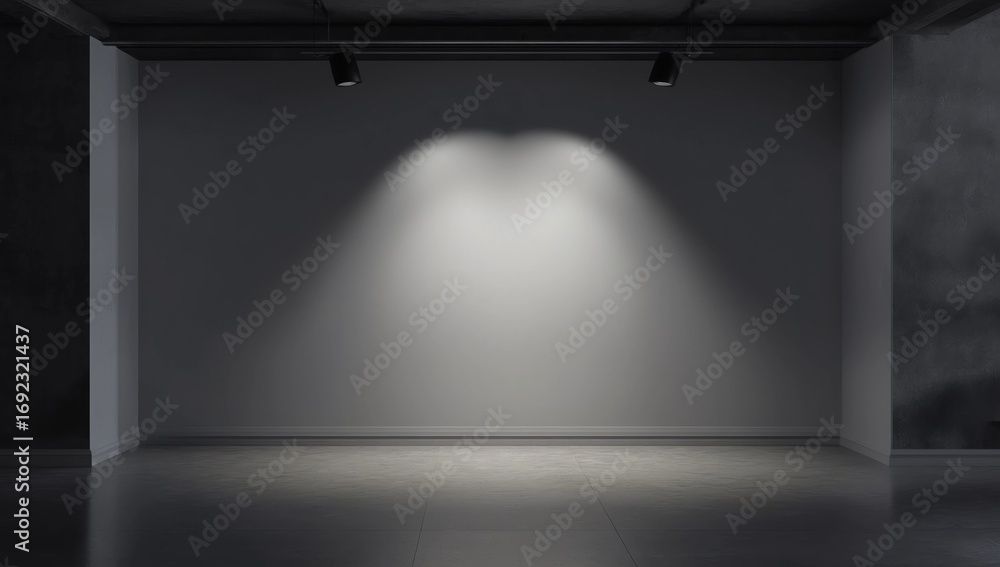 Poster minimalistic gallery with empty billboard