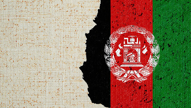 Afghan flag grunge texture on paper background