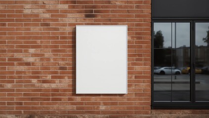 Mockup billboards or white promotion poster displayed on the front of the restaurant, coffee shop Promotion information for marketing announcements and details
