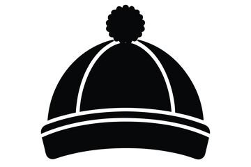 winter hat simple silhouette vector icon